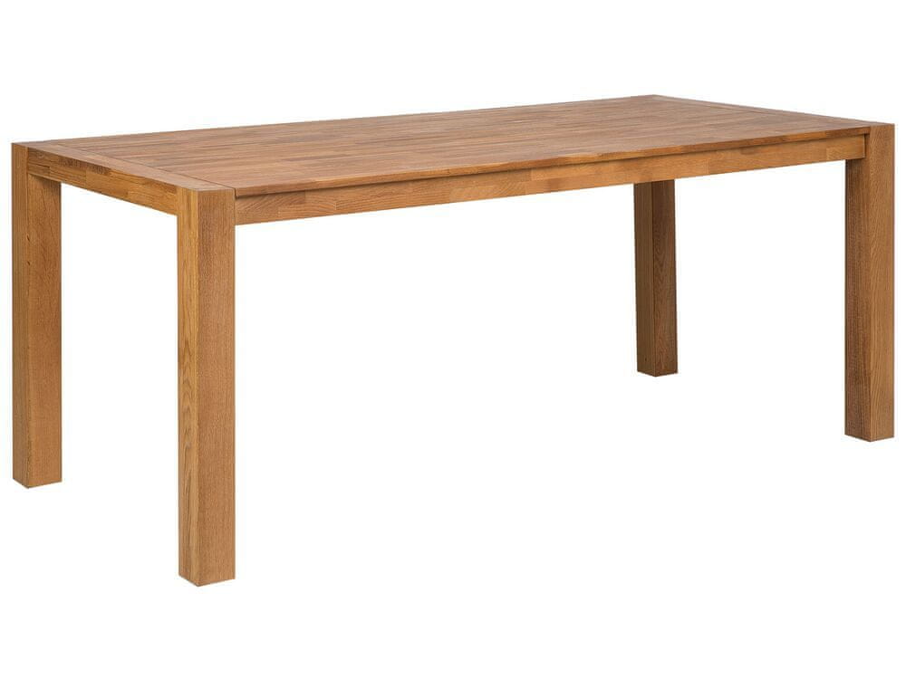 Beliani Jedálenský stôl z dubového dreva 180 x 85 cm svetlé drevo NATURA